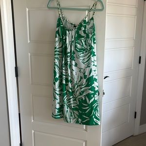 Green and white chain dress